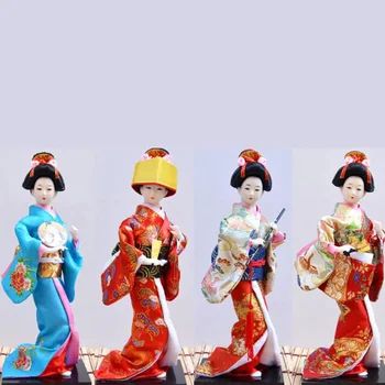 Orientálna Japonský Brocade Kimono Kabuki Bábika Geisha Obrázok Figúrka Statuefor Domov Izba Hotel Stôl, Skrine Dekor Umelecké Remeslá