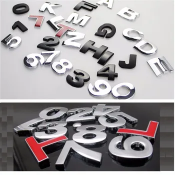 DIY Písmená Slov Číslo Free Kombinácia Odznaky Emblémy Nálepky, Nálepky Dekorácie Znak pre Audi Toyota, Honda, Volkswagen atď.