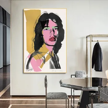 Andy Warhol umelecké Diela Plagát Plátno na Maľovanie Mick Jagger Portrét Plagáty a Potlačou obrazov na Stenu pre Obývacia Izba Domáce Dekorácie
