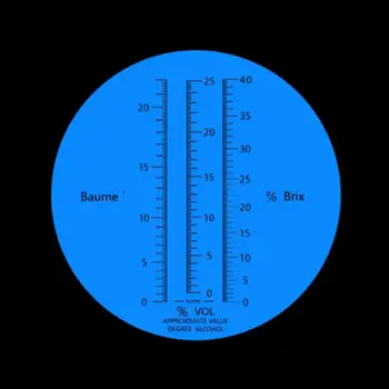 Prenosný refraktometer 3 V 1 Ruke Hrozna & Alkoholu Víno Refraktometer (Brix, Baume a W25V/V Váhy) Shockproof Box