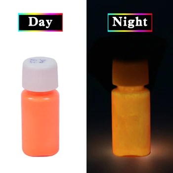 Svietiť v Tme Fluorescenčné Farby pre Strany Nechtov Dekorácie, Umelecké potreby Orange 20 g Fosforu Pigment Akryl Farba Svetla