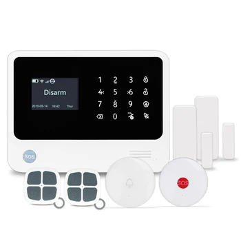 G90B Plus gsm wifi home security alarm Viacerých jazykoch hlas votrelec alarm s bezdrôtový zvonček SOS tiesňové tlačidlo senzor dverí