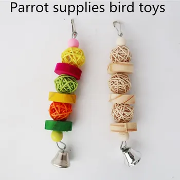 Papagáj dodávky vták hračky drevené žuvacie hračky sepak takraw hračky vták molekulová hračky