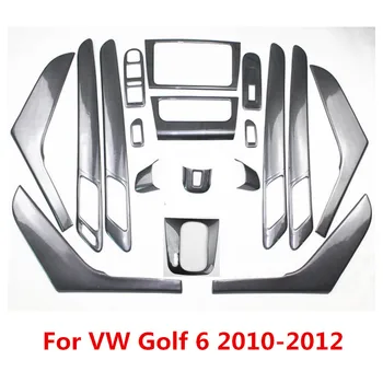 5D Uhlíkových Vlákien Vytlačené Auto stredovej Konzoly Kryt Rukoväť Nálepky Výstroj Panel Tvarovanie Výbava pre Volkswagen Golf 6 2010 2011 2012