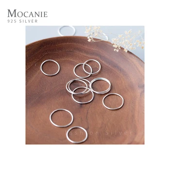 Mocanie Módy Nové 925 Sterling Silver Geometrické Kolo Kruhu Stohovateľné Tenký Krúžok pre Ženy, Jednoduchý Prsteň Jemné Šperky Brincos