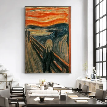 Edvard Munch Scream Slávne Obrazy na Plátne Umenie Stenu Cuadros Plátno na Maľovanie na Stenu Umenia pre Obývacia Izba Domova (Bez Rámu)