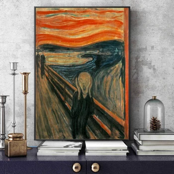 Edvard Munch Scream Slávne Obrazy na Plátne Umenie Stenu Cuadros Plátno na Maľovanie na Stenu Umenia pre Obývacia Izba Domova (Bez Rámu)