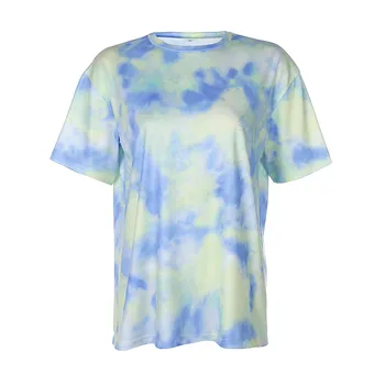 V lete roku 2020 Hegela novej dámskej módy tie dye farieb zobraziť voľné tenké bežné tričko Krátky Set