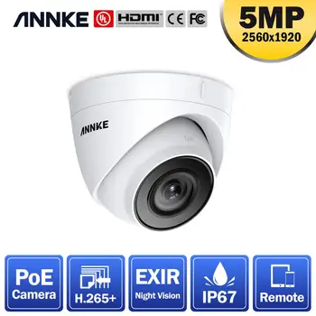 ANNKE 1PC Ultra HD 5MP POE Kamery Vonkajšie Vnútorné Poveternostným vplyvom Security Network Bullet EXIR Nočné Videnie e-mail Upozornenie PoE Fotoaparát