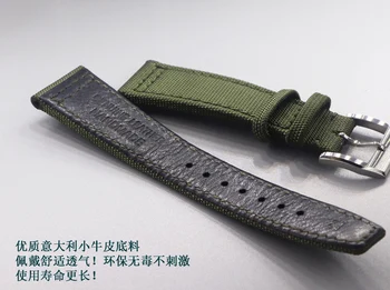 Ručné Nylon 22 mm vysoko kvalitné Kožené Watchband Popruh Pre MIDO Tissot Longines Občan Šport Watchstrap Náramok Muž, 20 mm