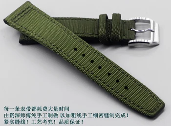 Ručné Nylon 22 mm vysoko kvalitné Kožené Watchband Popruh Pre MIDO Tissot Longines Občan Šport Watchstrap Náramok Muž, 20 mm