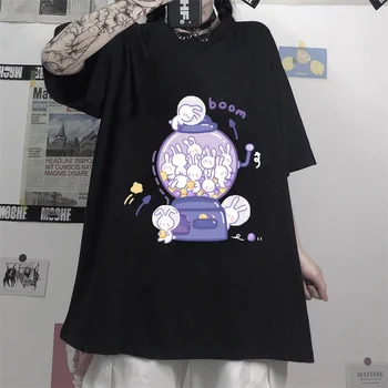 Ženské Hip Hop T Shirt Streetwear Japonské Kreslené Karamel Stroj Králik Ženy T-Shirts Harajuku T-shirt Anime Bavlna Top Teep