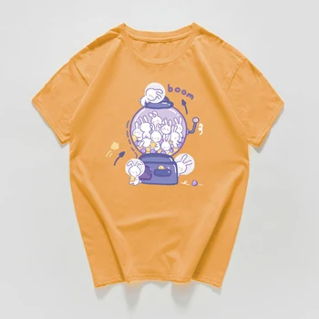 Ženské Hip Hop T Shirt Streetwear Japonské Kreslené Karamel Stroj Králik Ženy T-Shirts Harajuku T-shirt Anime Bavlna Top Teep