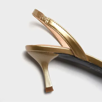 Mstacchi 2021 podiel ukázal prst žena jedného topánky sexy zmiešané farby vysoké podpätky strane topánky, elegantné dámy pletie topánky zlato