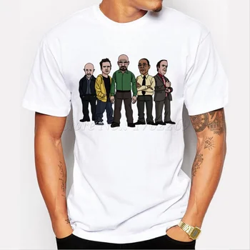 Mens Lumbálna Topy 2021 Nové Ručne Maľované Breaking Bad Herec Dizajn T-shirt