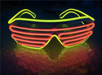 Dve Farebné Žalúzie Režimoch EL Flash Okuliare Hračky Svetelná Osvetlenie Farebné Žiariace v tme DJ, Karneval, Tanečný Bar Strany Hračky