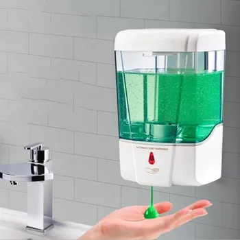 Nové 700ml Wall-Mount Automatické mydla Batérie Powerd Infračervený senzor kontakt-free hand Sanitizer pre kuchyňa, umyváreň