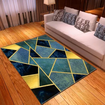 Nové Geometrické 3D Vytlačené Veľké koberce pre Obývacia Izba, spálňa Oblasti Koberce Moderné Ťažkých Kovov Modrej čiary Vzor Koberec Domov Rohože