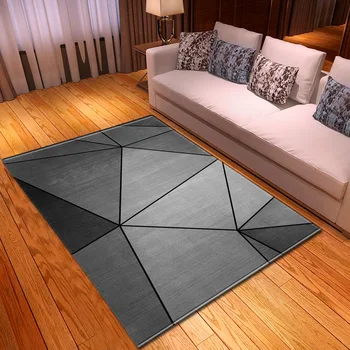 Nové Geometrické 3D Vytlačené Veľké koberce pre Obývacia Izba, spálňa Oblasti Koberce Moderné Ťažkých Kovov Modrej čiary Vzor Koberec Domov Rohože