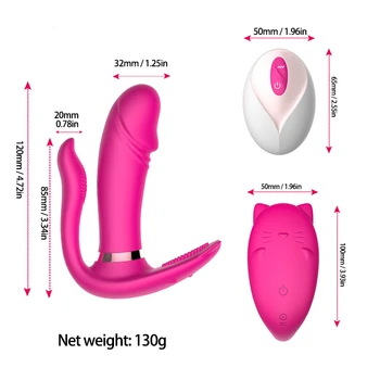 Nositeľné Motýľ Dildo Vibrátor pre Ženy, G Mieste Stimulátor Klitorisu Bezdrôtové Diaľkové Ovládanie Sexuálne hračky pre Ženy Dospelý Pár