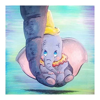 Baby Slona S Veľkými Ušami Diamond Maľovanie Cartoon Zvierat Kolo Plné Vŕtanie Nouveaute DIY Mozaiky Výšivky 5D Cross Stitch