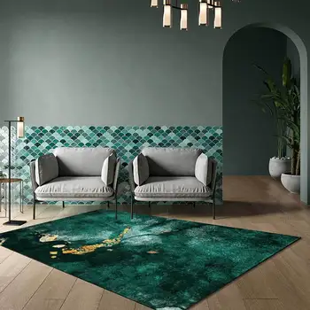 Móda svetlo luxusné tmavo zelená abstraktné mramoru obývacia izba, spálňa, nočné koberec mat prispôsobenie