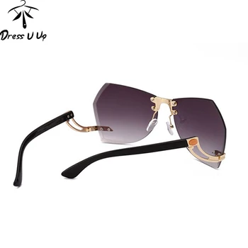 DRESSUUP Luxusné slnečné Okuliare bez obrúčok Ženy Veľký Rám Retro Slnečné Okuliare Pre Ženy, Letné Štýl oculos de sol feminino UV400