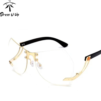 DRESSUUP Luxusné slnečné Okuliare bez obrúčok Ženy Veľký Rám Retro Slnečné Okuliare Pre Ženy, Letné Štýl oculos de sol feminino UV400