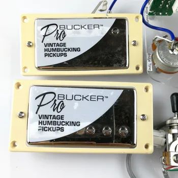 1 Nastavte Chrome LP Standard ProBucker N a B Elektrická Gitara Humbucker Snímače s Pro Elektroinštalácie Postroj Pre EPI strieborný Kryt