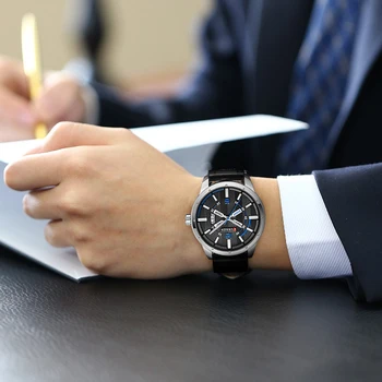 Curren luxusné značky quartz hodinky Ležérne Módne Kožené hodinky reloj masculino mužov sledovať Vojenské Náramkové Športové Hodinky 8211