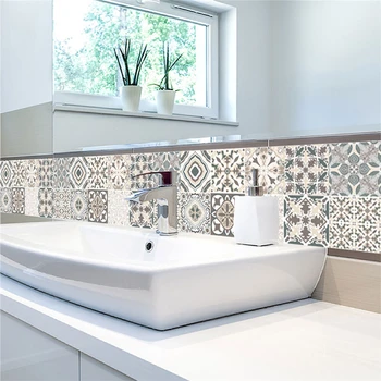 Domov-dekor portugalskom Štýle Vintage Vzor Dlaždice Nálepky Kúpeľňa Kuchyňa Stenu-nálepky Nepremokavé Obtlačky DIY Lepidlo na Tapety