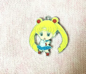 20pcs Japonské Anime Sailor Moon Smalt Kovové Kúzlo prívesok na Prívesky DIY náhrdelník Šperky, vďaka ktorým sú Mobilné telefóny, Príslušenstvo