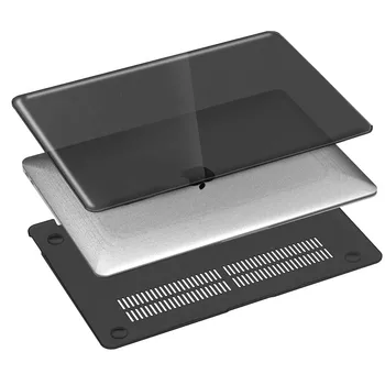 KK&LL Pre Apple MacBook Air Pro Retina 11 12 13 15 - Black Crystal Shell Notebook Chránič prípade, + Kryt Klávesnice