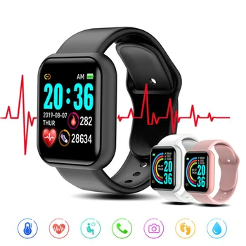 2020 Y68 Smart Hodinky Muži Ženy Krvný Tlak Fitness Tracker Náramok Smart Hodiny D20 Nepremokavé Športové Smartwatch Android IOS