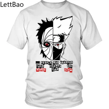 Opustiť Priateľa Horšie Ako Spodina Kakashi Obetí Naruto Anime Biely muži T-shirt S-2XL Harajuku T-Shirt Letné Tee Tričko