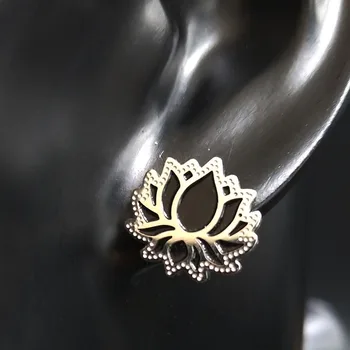6 Pár 2021 Módne Jogy Lotus Nehrdzavejúcej Ocele Earing Set pre Ženy, Strieborná Farba Náušnice Šperky pendientes acero E612823