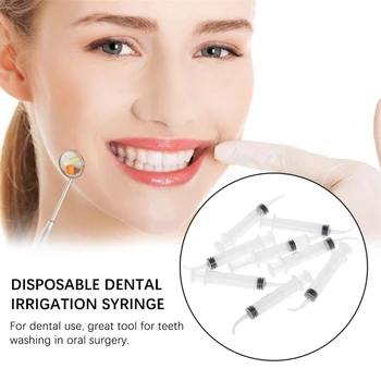 10pcs/Set Jednorazové Transparentné Zubné Zavlažovanie Striekačky S Zakrivené Tip 12cc Dentálna hygiena, Bielenie Zubov, Čistejšie Starostlivosť o Ústnu dutinu