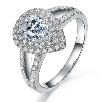 18K goldr krúžok 1ct D VVS moissanite prsteň Zásnubný&Svadobné Šperky s certifikát 0055