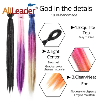 Alileader Ručné Dredy Predlžovanie Vlasov Sieťky, Vysoká Teplota Vlákna Syntetické Háčkovanie Čierne Vlasy Blond, Hnedá Mix Farieb