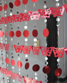 Interiér Opony flitrami plastové dvere závesy svadobné Vianočný večierok dekoratívne dodávky