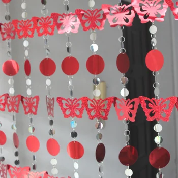 Interiér Opony flitrami plastové dvere závesy svadobné Vianočný večierok dekoratívne dodávky