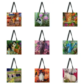 Mačky a flowersLadies handbagsLadies handbagsLadies ramenný bagsOutdoor pláži handbagsFashion nákupné tašky
