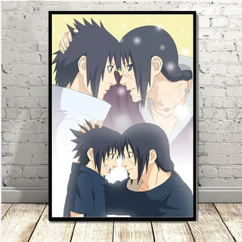 Naruto Plagát Sasuke Itachi Uchiha Plátno Tlačiť Maľby, Anime Wall Art Č Rám Moderné Domáce Dekorácie Obrázok Pre Izba Dekor
