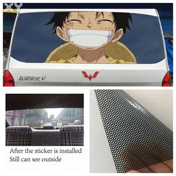 Zábavné Kreatívne Anime, Luff Auto Nálepky na Auto Zadné Okno Roztomilý Obtlačky Snímateľný (147cm*70 cm)