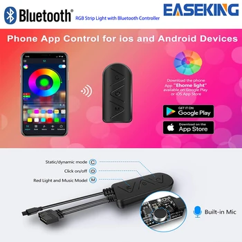 Bluetooth LED Pásy Svetlo RGB SMD5050 Ehome Svetlo APP Riadenie Flexibilné Pásky LED Svetlá 15M Pásky Dióda 24V Bluetooth Radič