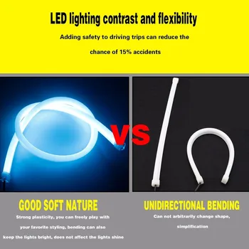 LEADTOPS 2KS Flexibilné LED Drl Dual Color Strane Zase Signálneho Svetla Auto Beží Hmla Montáž Zadné Svetlá CI