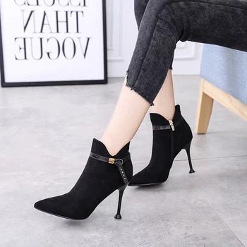 Cresfimix ženy móda kvalitný čierny semišový bočné zip jeseň členková obuv lady klasické béžová zime krátke členková obuv a6486