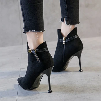 Cresfimix ženy móda kvalitný čierny semišový bočné zip jeseň členková obuv lady klasické béžová zime krátke členková obuv a6486