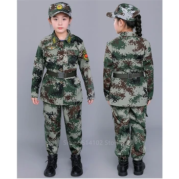Deti Kamufláž Vojenské Uniformy Taktický Boj Proti Školenia Letný Tábor Kostýmy Chlapci Špeciálne Sily Vojaka Armády Oblek