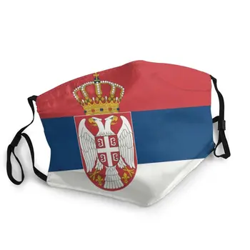 Srbsko Vlajka Non-Jednorazové Úst Tvár Masku Mužov Prachotesný Maska, Ochranný Kryt Respirátor Utlmiť